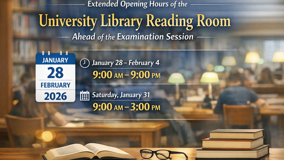 Extended Opening Hours of the University Library Reading Room Ahead of the Examination Session