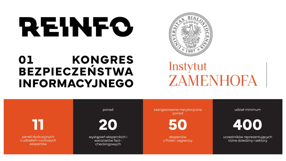 Instytut Zamenhofa i Uniwersytet w Białymstoku zapraszają na Kongres Bezpieczeństwa Informacyjnego